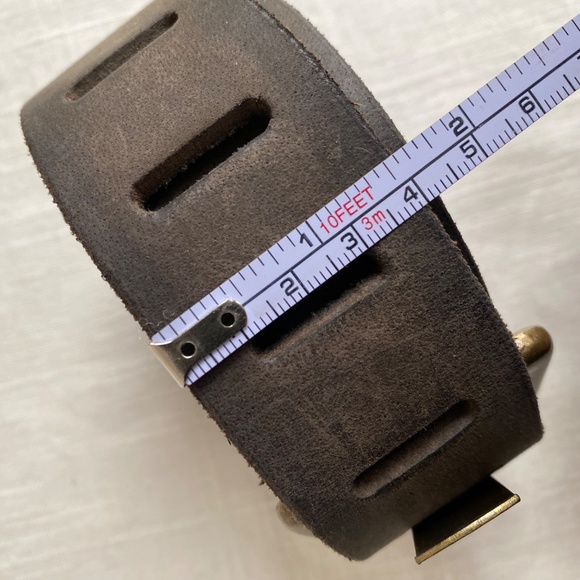 NWOT Free People chunky brown leather belt with brass buckle Sz M/L - Picture 10 of 10